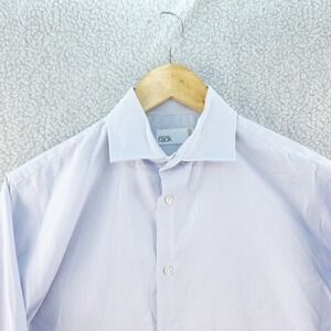 Nordstrom Rack Mens Dress Shirt 15 32/33 Light Blue Patterned Long Sleeve Preppy